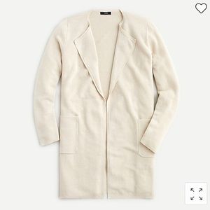 J. Crew Juliette Collarless Sweater Blazer in Cream Linen Blend